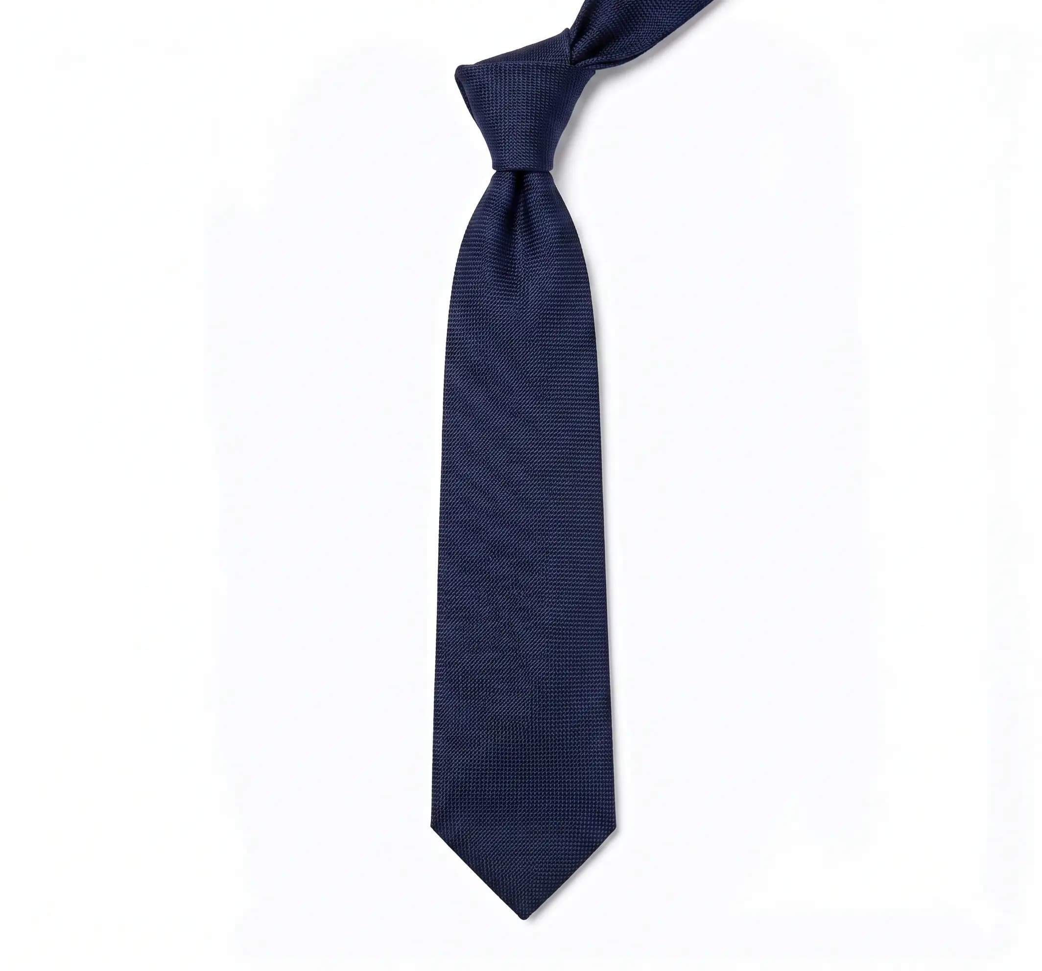 Navy silk tie, an outfit component for Alovia AI combine outfit