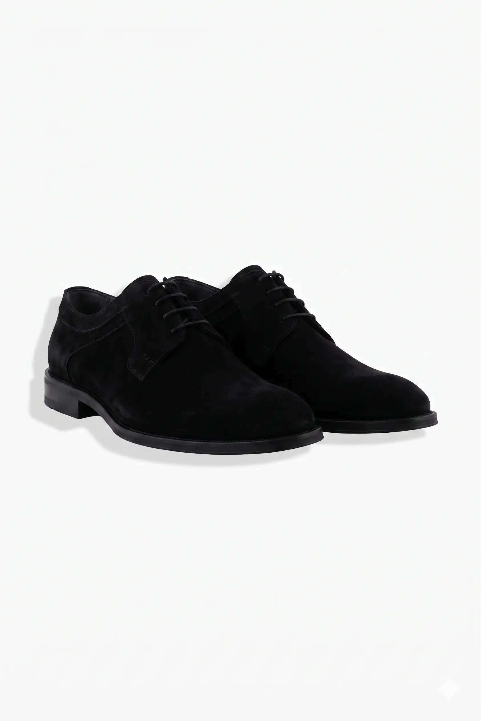 Black suede derby dress shoes, an outfit component for Alovia AI combine outfit