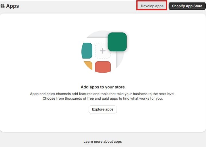 Click "Develop apps"