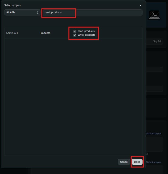 Add product scopes